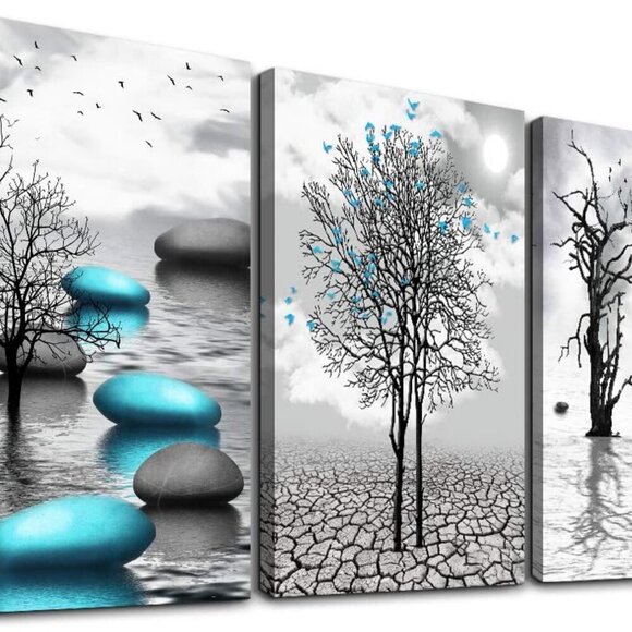 Canvas Wall Art for Living Room Wall Decor for Bedroom Bathroom Black and White